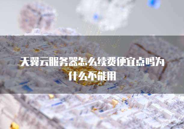天翼云服务器怎么续费便宜点吗为什么不能用