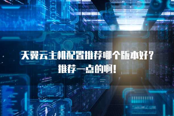 天翼云主机配置推荐哪个版本好?推荐一点的啊!