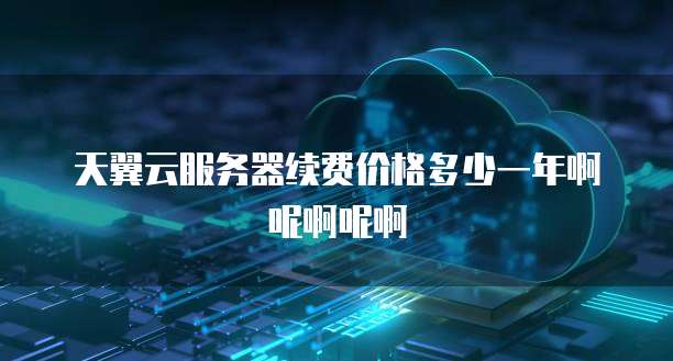 天翼云服务器续费价格多少一年啊呢啊呢啊