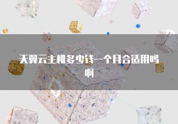天翼云主机多少钱一个月合适用吗啊