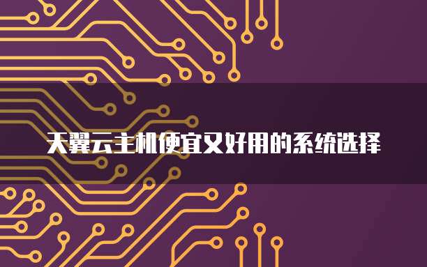 天翼云主机便宜又好用的系统选择
