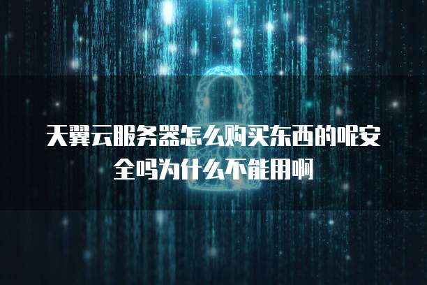 天翼云服务器怎么购买东西的呢安全吗为什么不能用啊