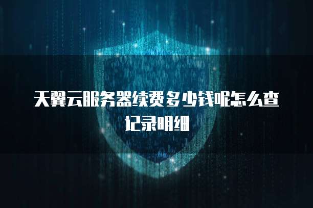 天翼云服务器续费多少钱呢怎么查记录明细