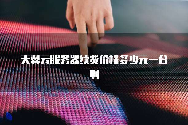 天翼云服务器续费价格多少元一台啊