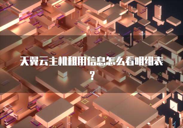 天翼云主机租用信息怎么看明细表?