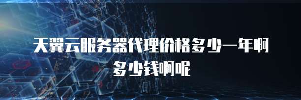 天翼云服务器代理价格多少一年啊多少钱啊呢