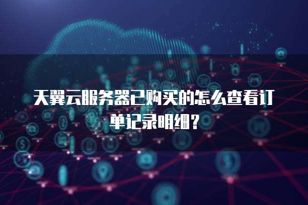 天翼云服务器已购买的怎么查看订单记录明细?