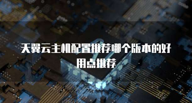 天翼云主机配置推荐哪个版本的好用点推荐