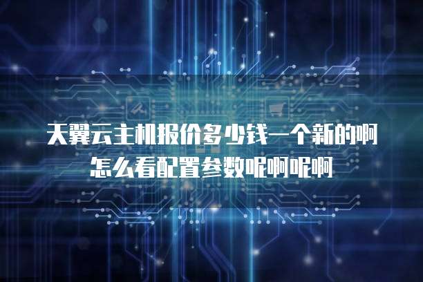 天翼云主机报价多少钱一个新的啊怎么看配置参数呢啊呢啊