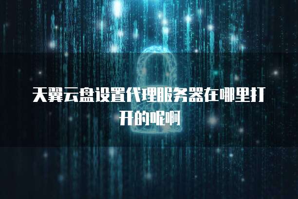 天翼云盘设置代理服务器在哪里打开的呢啊