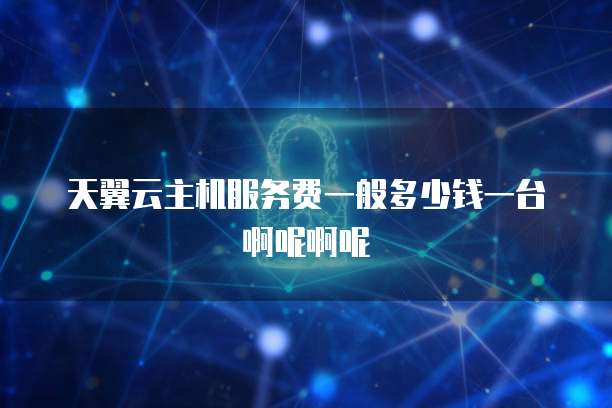 天翼云主机服务费一般多少钱一台啊呢啊呢