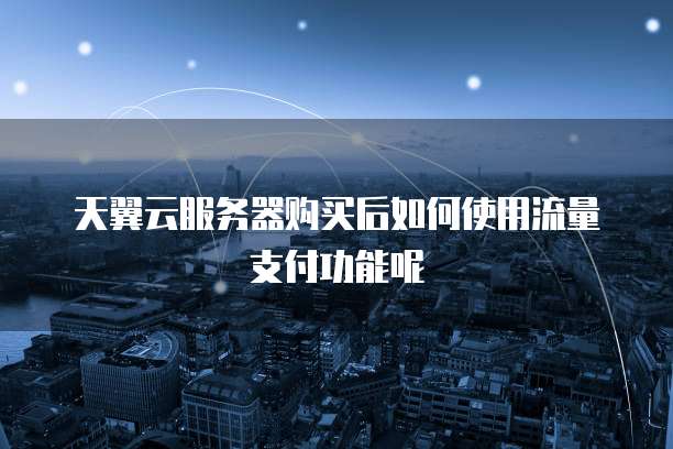 天翼云服务器购买后如何使用流量支付功能呢