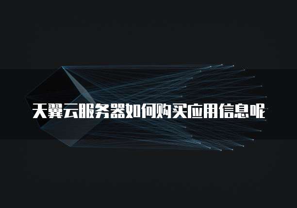 天翼云服务器如何购买应用信息呢