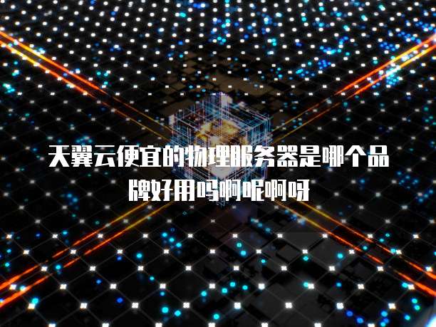 天翼云便宜的物理服务器是哪个品牌好用吗啊呢啊呀