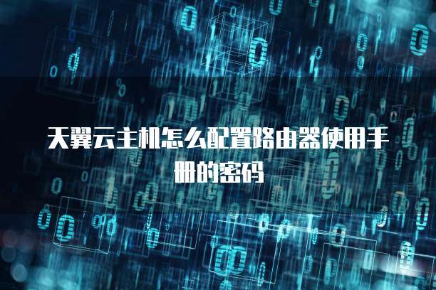 天翼云主机怎么配置路由器使用手册的密码