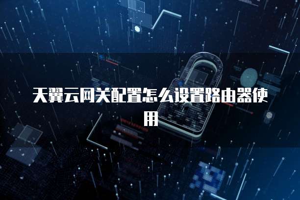 天翼云网关配置怎么设置路由器使用
