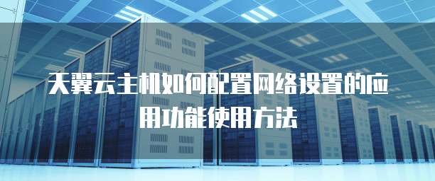 天翼云主机如何配置网络设置的应用功能使用方法