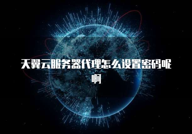 天翼云服务器代理怎么设置密码呢啊
