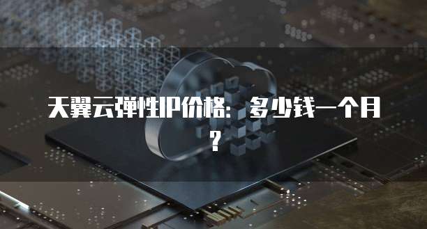 天翼云弹性IP价格:多少钱一个月?