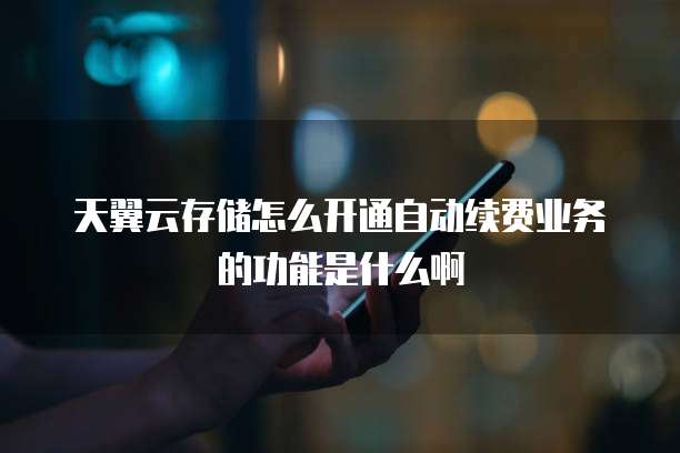 天翼云存储怎么开通自动续费业务的功能是什么啊