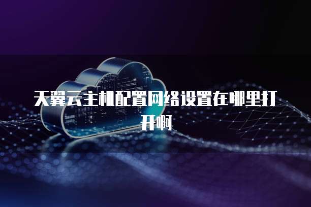 天翼云主机配置网络设置在哪里打开啊