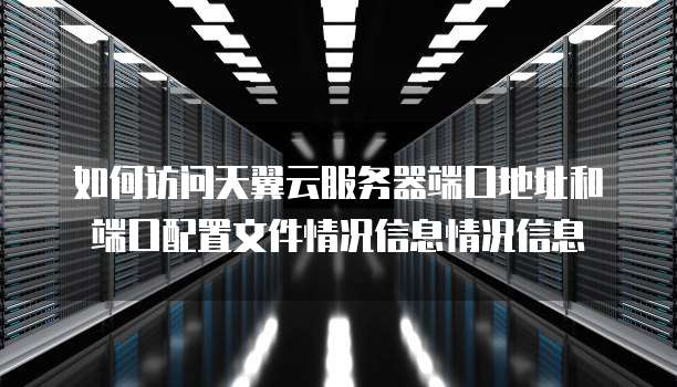 如何访问天翼云服务器端口地址和端口配置文件情况信息情况信息