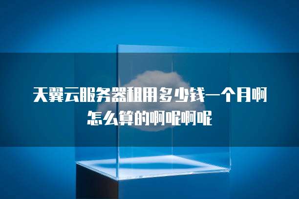 天翼云服务器租用多少钱一个月啊怎么算的啊呢啊呢