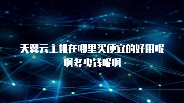 天翼云主机在哪里买便宜的好用呢啊多少钱呢啊
