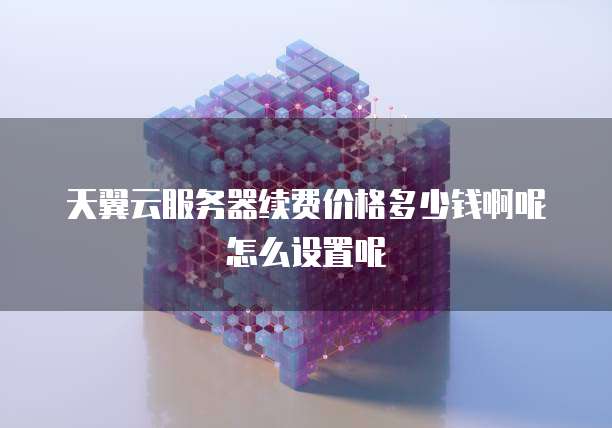 天翼云服务器续费价格多少钱啊呢怎么设置呢