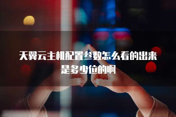 天翼云主机配置参数怎么看的出来是多少位的啊