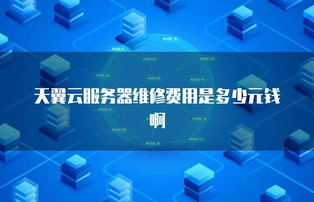 天翼云服务器维修费用是多少元钱啊