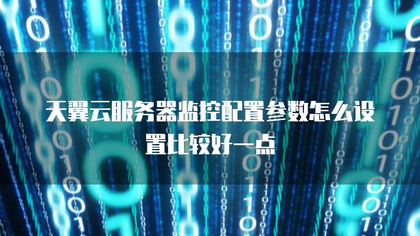 天翼云服务器监控配置参数怎么设置比较好一点