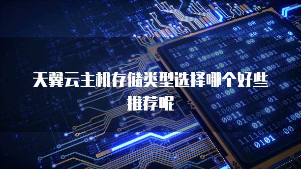 天翼云主机存储类型选择哪个好些推荐呢