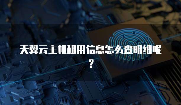 天翼云主机租用信息怎么查明细呢?