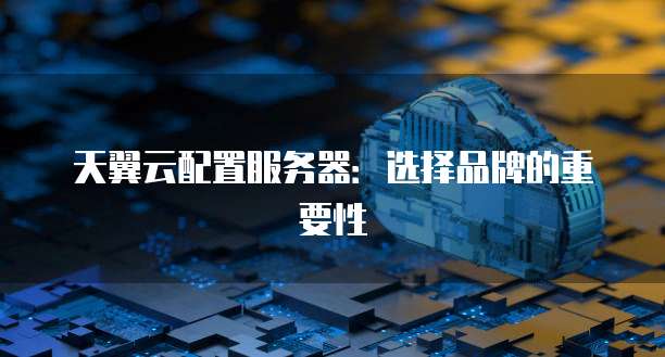天翼云配置服务器:选择品牌的重要性
