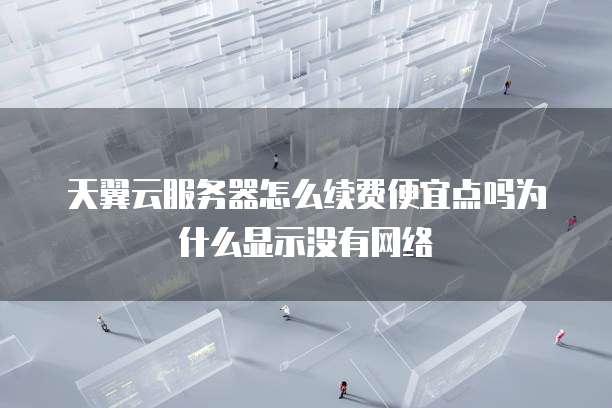 天翼云服务器怎么续费便宜点吗为什么显示没有网络