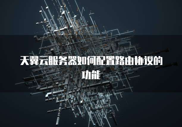 天翼云服务器如何配置路由协议的功能