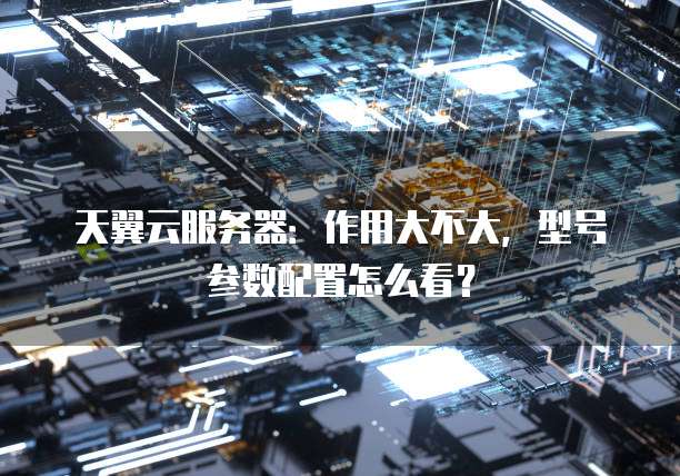 天翼云服务器:作用大不大,型号参数配置怎么看?