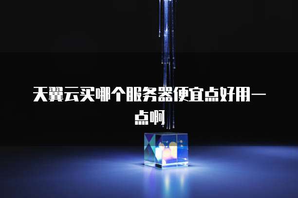 天翼云买哪个服务器便宜点好用一点啊