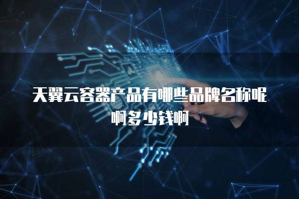 天翼云容器产品有哪些品牌名称呢啊多少钱啊