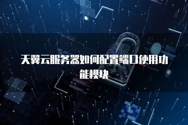 天翼云服务器如何配置端口使用功能模块