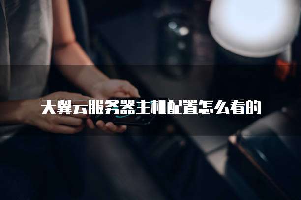 天翼云服务器主机配置怎么看的