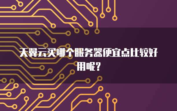天翼云买哪个服务器便宜点比较好用呢?