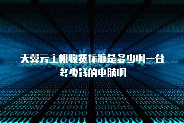 天翼云主机收费标准是多少啊一台多少钱的电脑啊