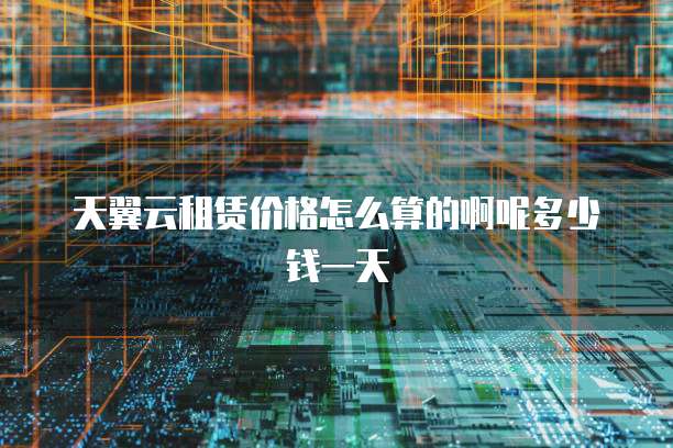 天翼云租赁价格怎么算的啊呢多少钱一天