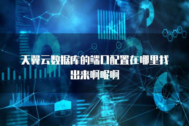 天翼云数据库的端口配置在哪里找出来啊呢啊