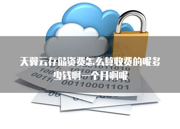 天翼云存储资费怎么算收费的呢多少钱啊一个月啊呢