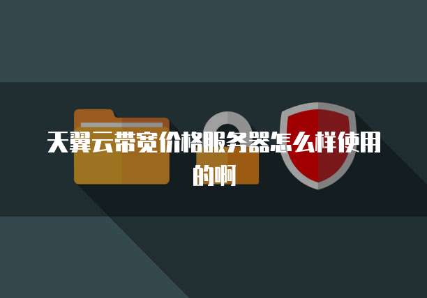 天翼云带宽价格服务器怎么样使用的啊