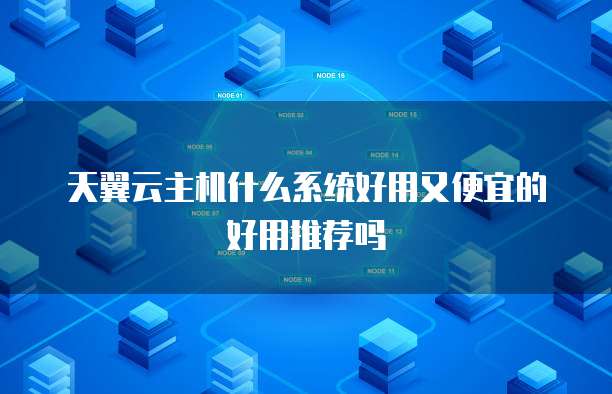 天翼云主机什么系统好用又便宜的好用推荐吗