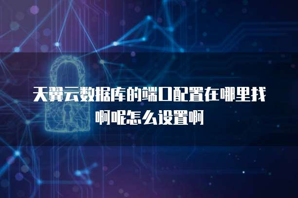 天翼云数据库的端口配置在哪里找啊呢怎么设置啊